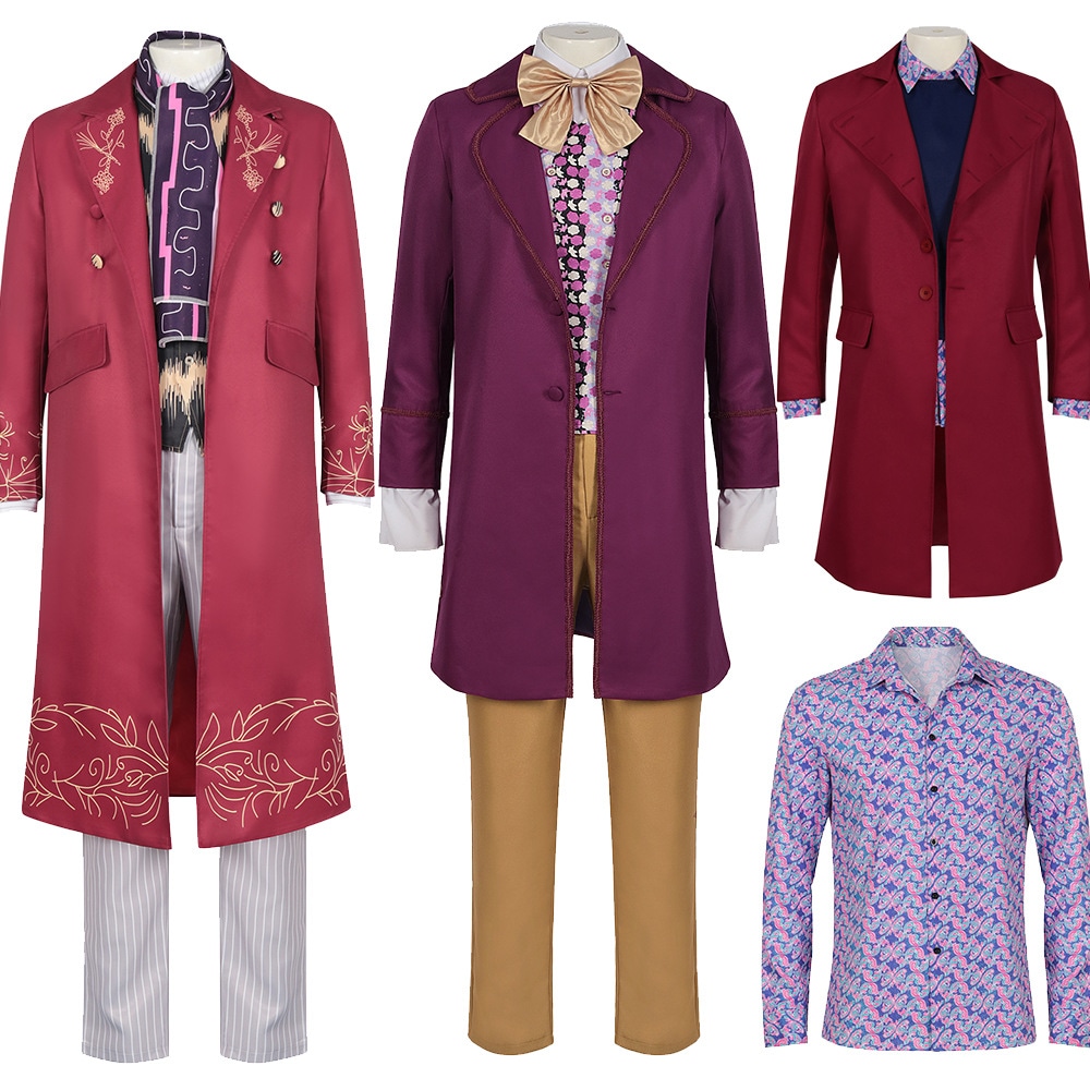 ウォンカコスウェアチャーリーとチョコレートファクトリーウィリーウォンカコスプレ衣類セット