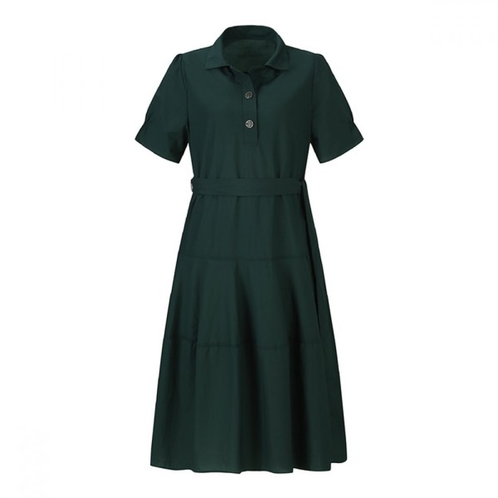 (C) シャーリングディテールボタンアップロングワンピース (SIOAG0586)