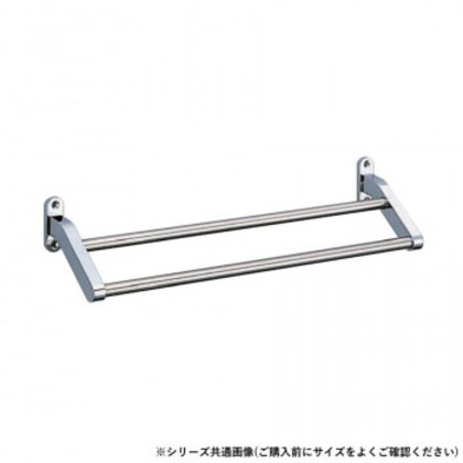 シロクマ フラット二段タオル掛 400mm クローム BT-41