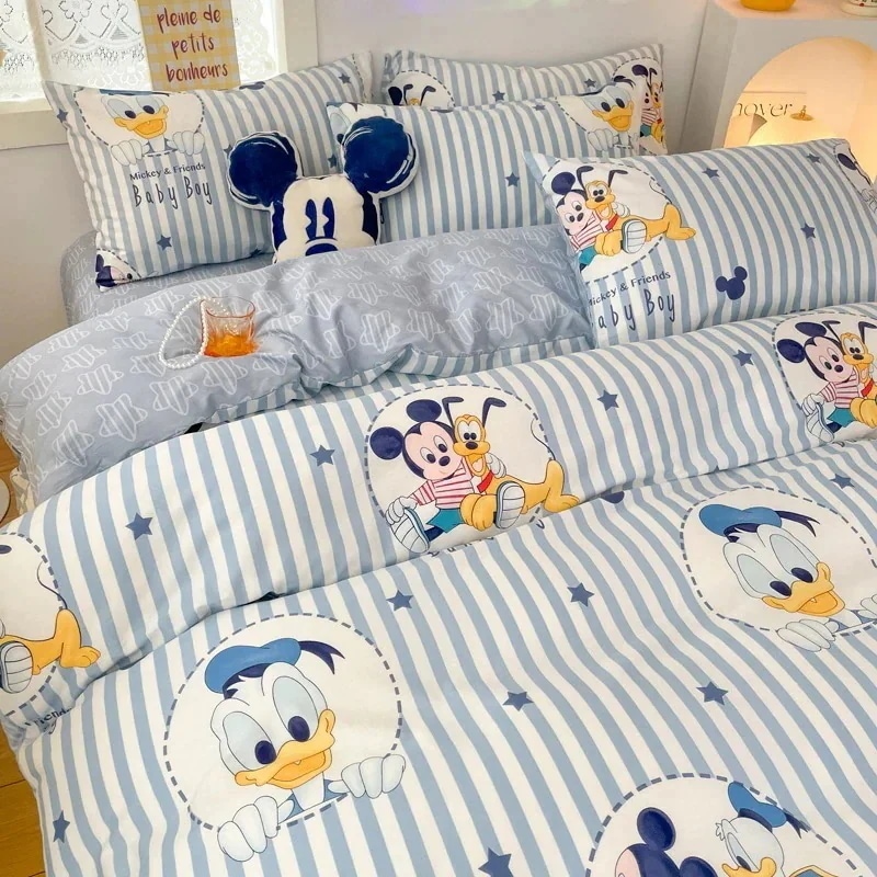コットンベッド子供用ミッキー寝具4点セットコットン掛け布団カバーシーツシーツ3点セット 4,642円