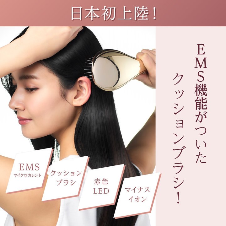 WAVEWAVE EMSブラッシュエアー EMS クッションブラシ リフトケア 美髪 美容 マイクロカレント 頭皮 キューティクル エステ うるおい
