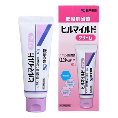 他サイト： 【第2類医薬品】健栄製薬 ヒルマイルド クリーム 60g×1個 医療用と同じ ヘパリン類似物質 保湿 乾燥肌治療 首や顔にも塗れます ケンエー Class 2 drugsの商品画像