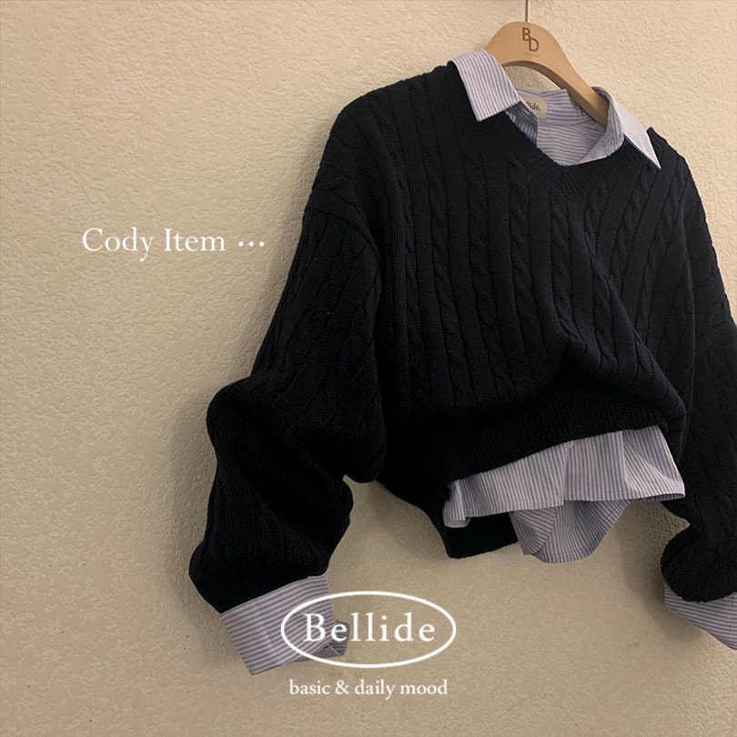 [MADE] ルーズフィットストライプクロップドシャツ bs1156 5,281円