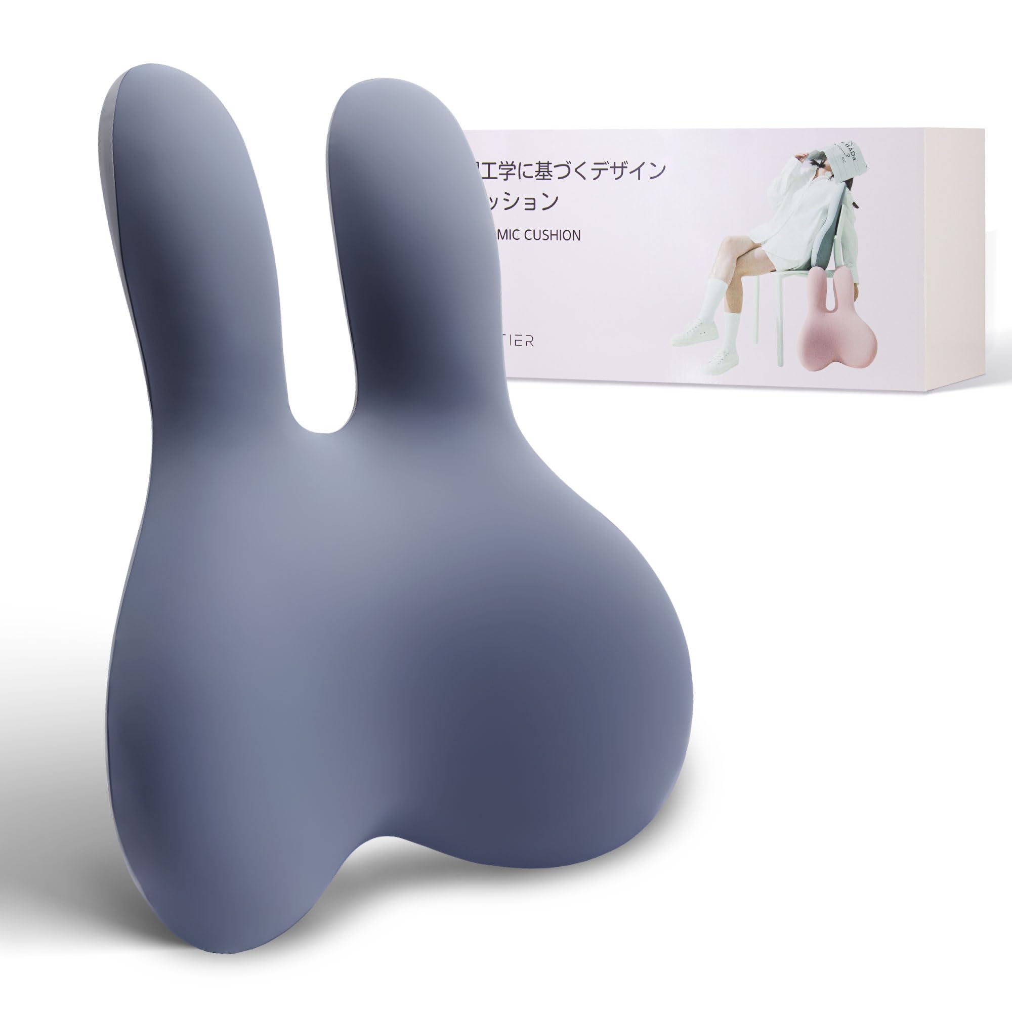 腰 クッション ウサギ 車 腰痛 クッション 背もたれ 蒸れない かわいい ランバーサポート 人間工学 低反発 肌に優しい バンド付き 調節可能 洗濯可能カバー 勉強 オフィス 運 26314