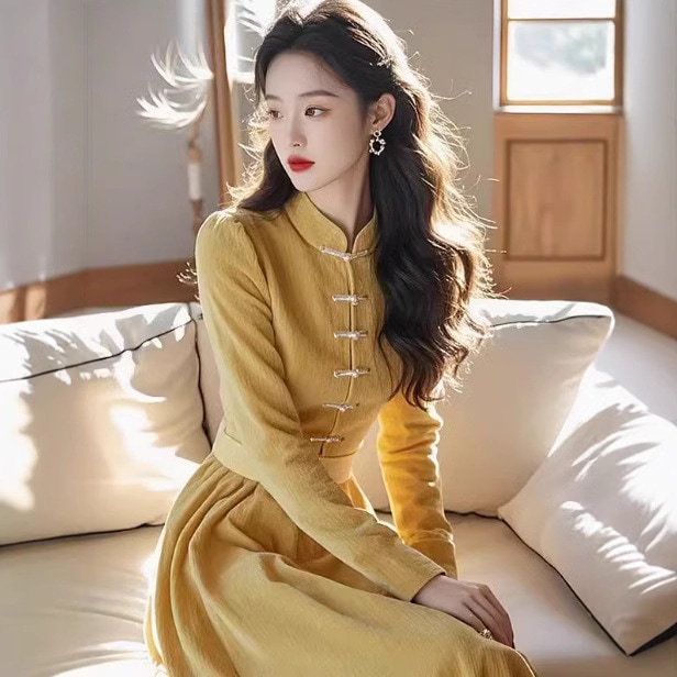 11 公式アカデミック協会 R N1001-yellowいドレス R N2