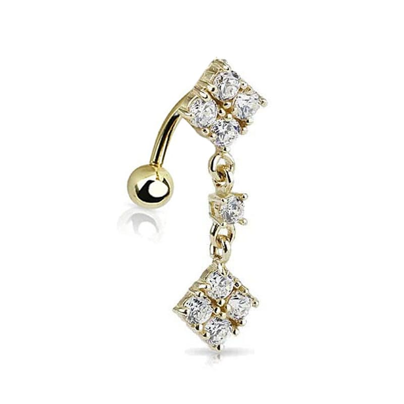 14金アレキサンダーへそピアス 14G トップダウ 14ゲージ 臍ピアス ボディピアス プレゼント