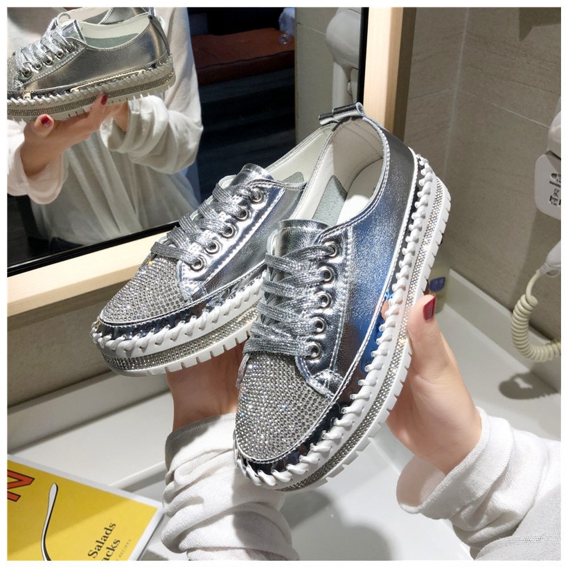 ラインストーン厚底スニーカー 厚底スニーカー 厚底シューズ 厚底. ラインストーン シューズ 靴. 5,621円