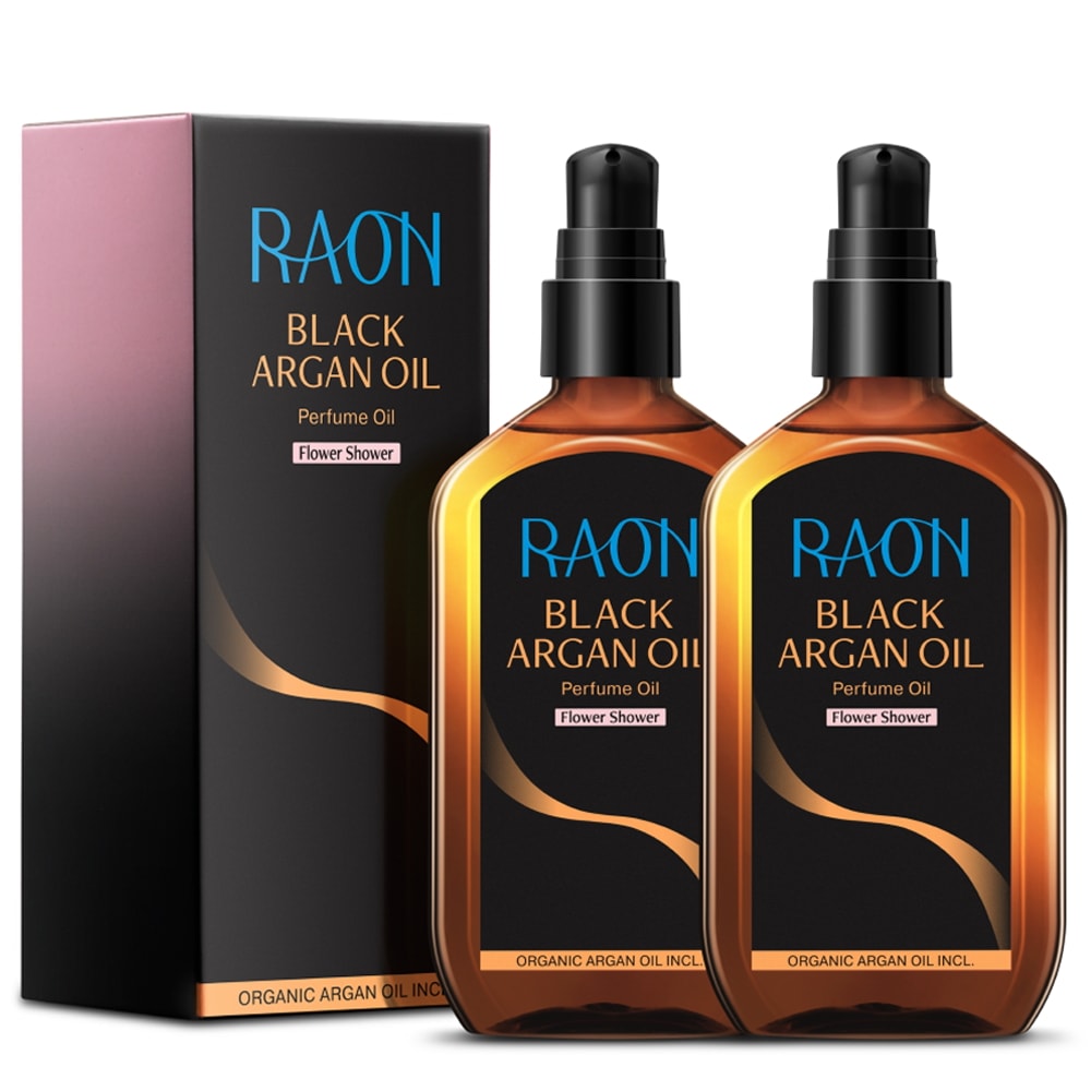 ラオンブラックアルガンパルファムヘアオイルフラワーシャワー100ml2個