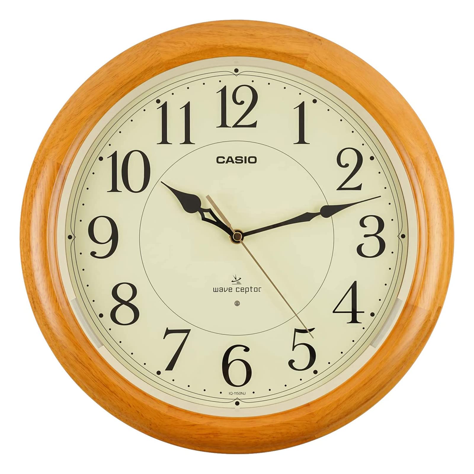 CASIO(カシオ) 掛け時計 壁掛け時計 電波時計 ブラウン 茶 アナログ 木枠 常時点灯 夜間秒針停止 IQ-1150NJ-7JF