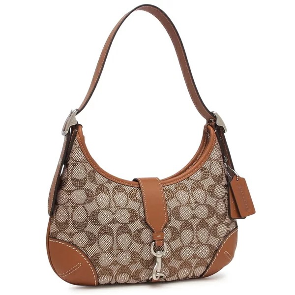 ショルダーバッグ ハンプトンズ ホーボー バッグ シグネチャー ジャカード HAMPTONS HOBO ベージュ レディース CW654 LHBAR
