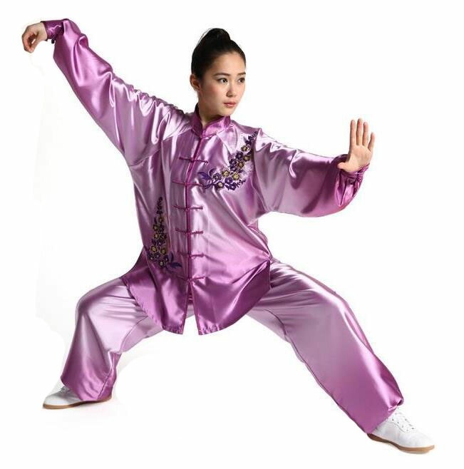 男女兼用 4color 長袖武術表演服 太極拳服 上下セット サテン 演舞チャイナ服 ラッピング カンフーパンツ コスプレ衣装発表会スポーツ ゆったりラッピング ズボン 母の日ギ 武術