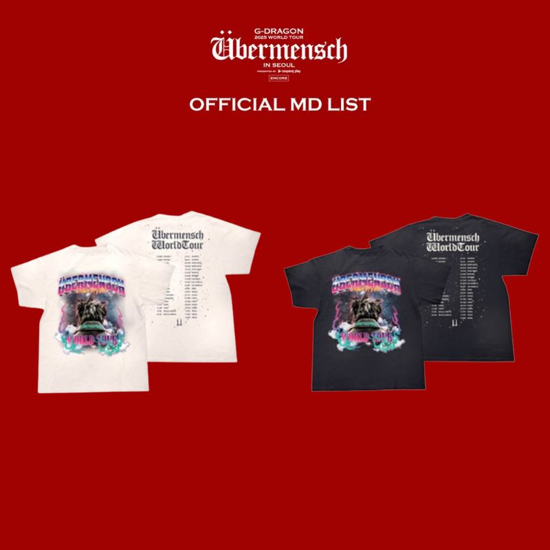即時発送[公式正規品] G-DRAGON 2025 WORLD TOUR Übermensch SEOUL ENCORE OFFICIAL MD[WORLD TOUR T-SHIRT]