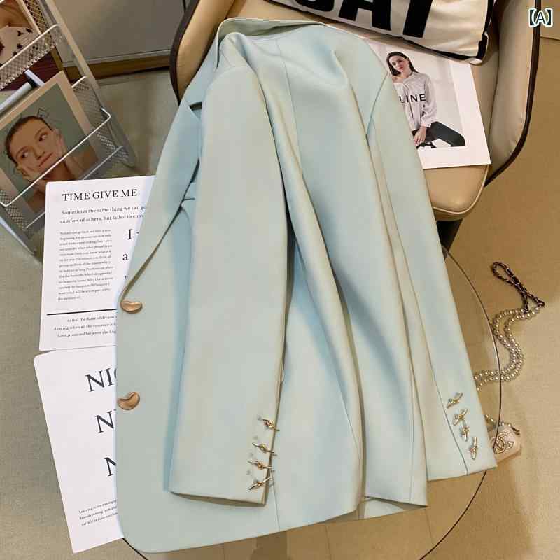 スーツ　ジャケット　カジュアル スカイブルーの スーツ ジャケット 女性用 2025 春 ハイエンド ファッション お姫様 スタイル カジュアルの 小さい