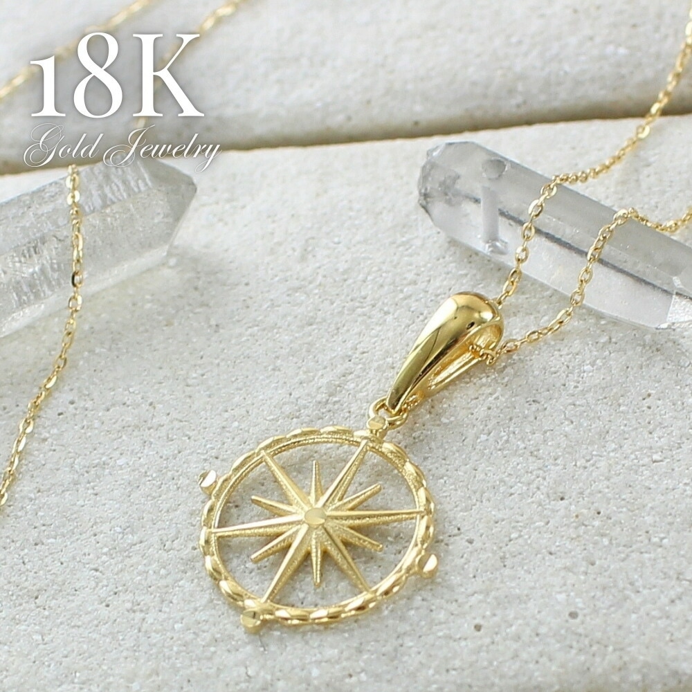 K18 18金 ネックレス レディース ゴールド サークル 星 チェーンネックレス シンプル ペンダント ギフト プレゼント 女性 妻 母 誕生日 結婚記念日 高級感 上品 華奢 ランキング お祝い