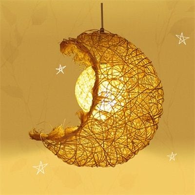 ペンダントライト おしゃれ 北欧 ins led対応 リビング 月 籐 鳥の巣 天井照明器具 吊下げ灯 ダイニング キッチン アトリエ 和風 寝室 和室 玄関 アンティーク ダクトレール 引掛シーリン