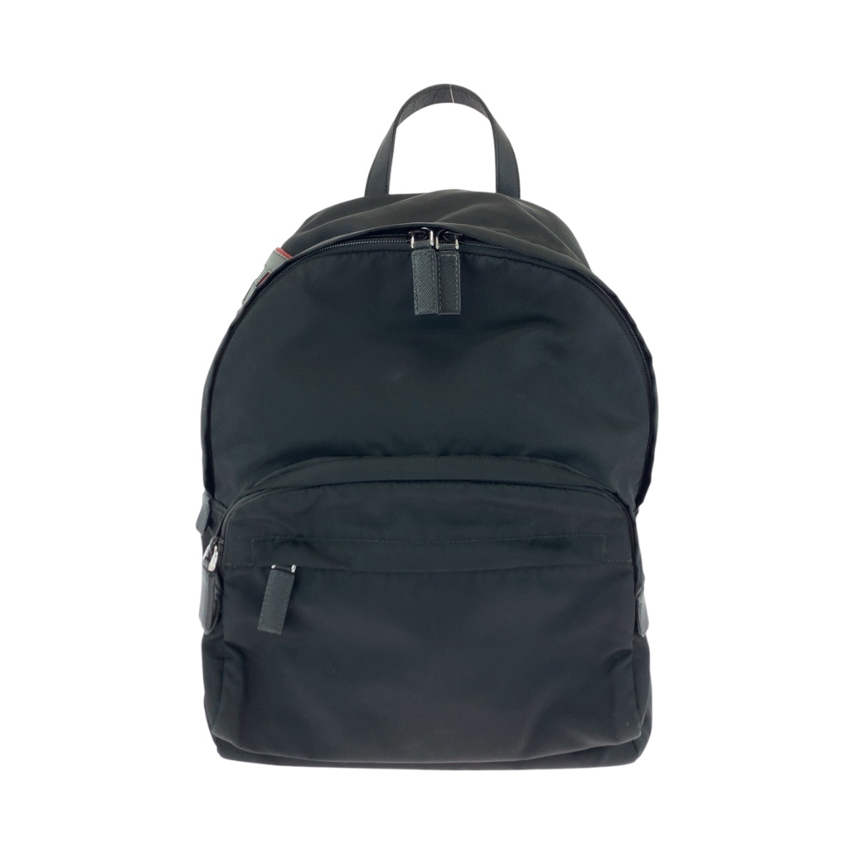 美品 テスート ロゴパッチ ブラック 黒 マルチカラー シルバー金具 ナイロン 2VZ135 リュックサック バックパック メンズ 502027