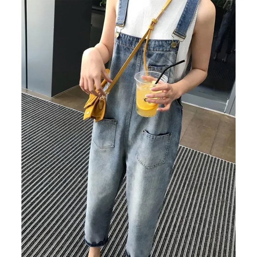 デニムパンツ レディース ジーンズ サロペット デニムパンツ レディース ジーンズ ダメージ オーバーオール オールインワン コンビ 5,418円