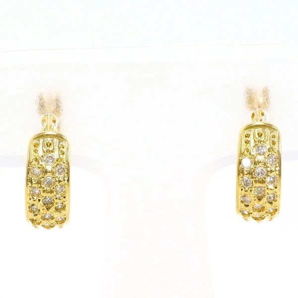 K18 18金 YG イエローゴールド ピアス ダイヤ 0.10×2 ジュエリー 中古