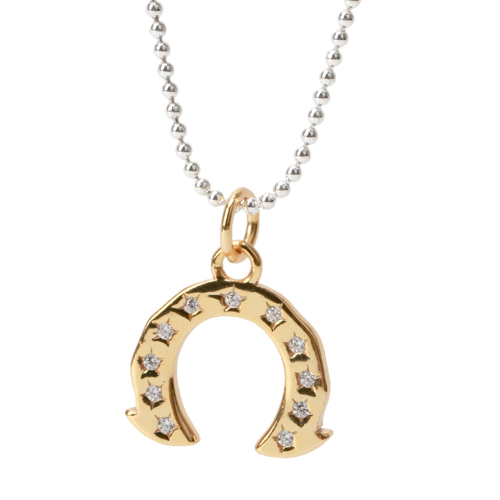 925 キラキラホースシューネックレス [ns101]