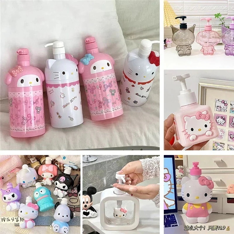 1つ買うと10個無料 大人気 【急速出荷】可愛いハローキティ メロディバスボトル 猫 大容量 プレスボトル 漫画調剤ボトル シャンプーローションボトル 食器用洗剤 可愛い乳液ボトルキャラクター立体造形