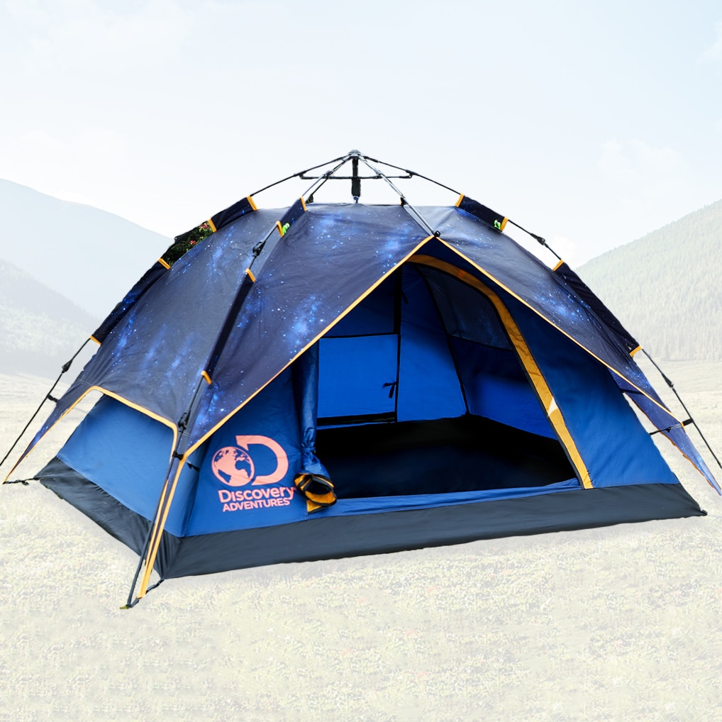 ディスカバリー ワンタッチテント 3-4人用 撥水防風 UVカット 軽量収納 スターリースカイ柄