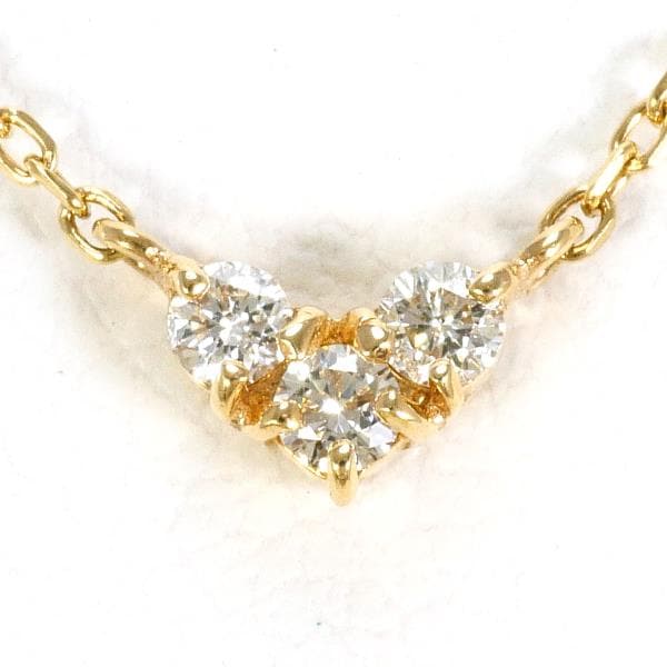 4℃ K10PG ネックレス ダイヤ 総重量約1.2g 約40cm ジュエリー 中古