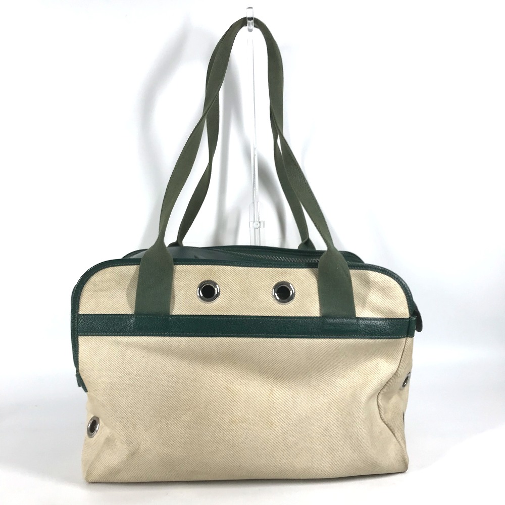 ショルダーバッグ サック・ド・トランスポール ・プール・シアン ドッグ 犬 カバン ペットキャリー レザー ベージュ 46,200円