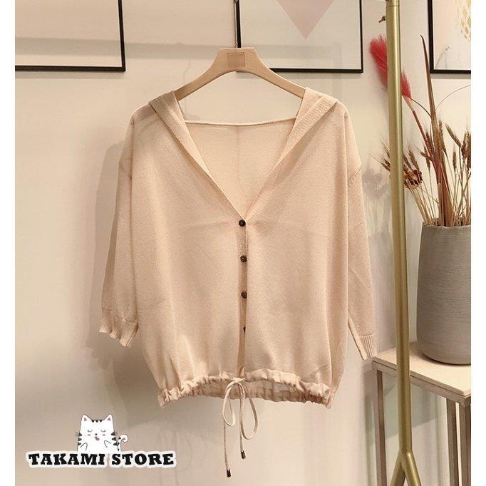 薄手パーカー レディース トップス 春夏 フード付き 薄手 サマーニット カーディガン パーカー 黒 白 羽織もの シンプル カジュアル