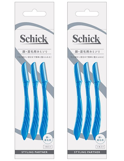 他サイト： Schick(シック) 【まとめ買い】(シック) 顔・眉毛用 カミソリ(3本入) ×2個 メンズ Lディスポ ブルーの商品画像