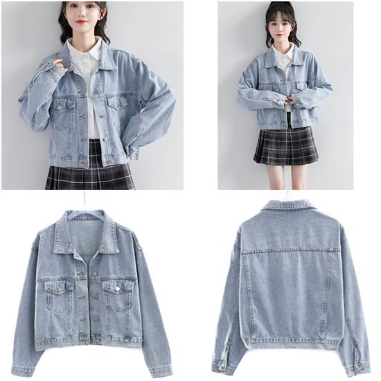 長袖デニムジャケット 春服秋服 大きいサイズ レディースアウター Gジャン アウター レディースジャケット カジュアル 長袖 スタイリッシュ シンプル ショートデニムジャケット ルーズ 大人可愛い