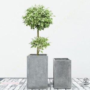 【即納】セメント製 植木鉢 大型 長方形 観葉植物鉢 深い 排水できる 鉢植えカバー 鉢カバー シンプル アンティーク調 室内用プランター セメントプランター 深型 角型