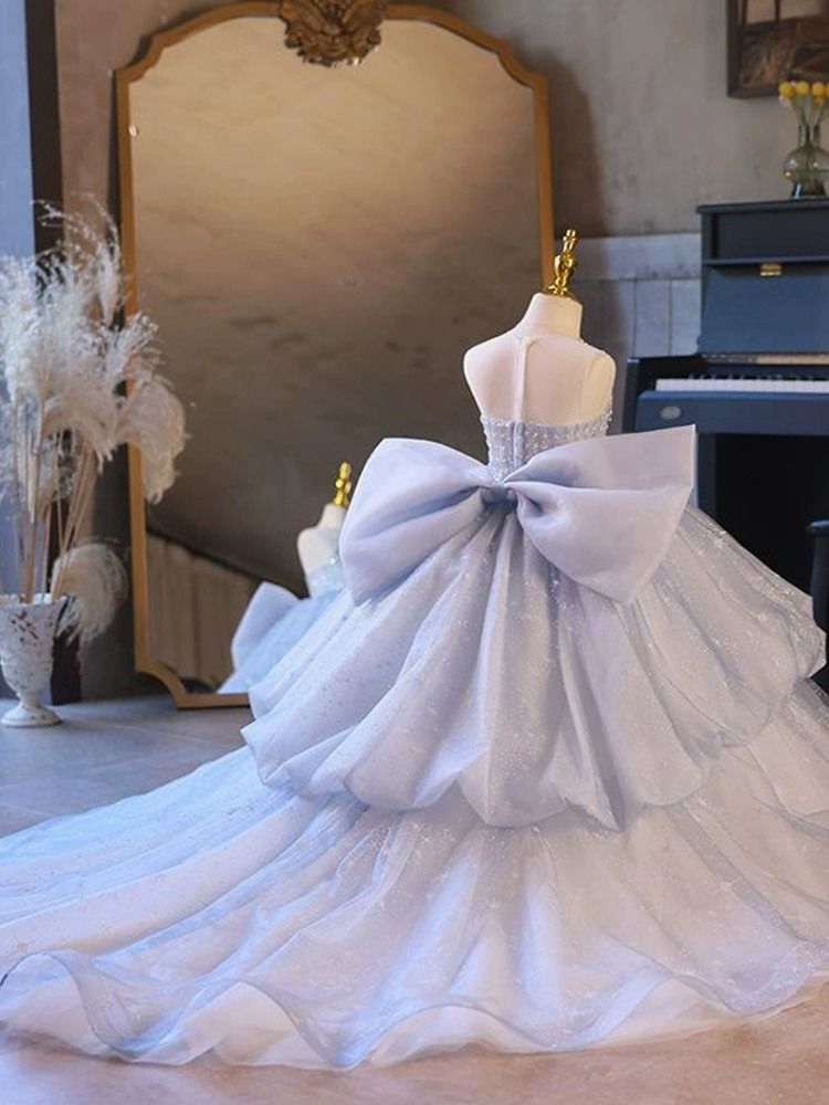ガールズドレスハイエンド2024プリンセスチュチュスカート子供用キャットウォークスモールホストテールピアノ演奏衣装