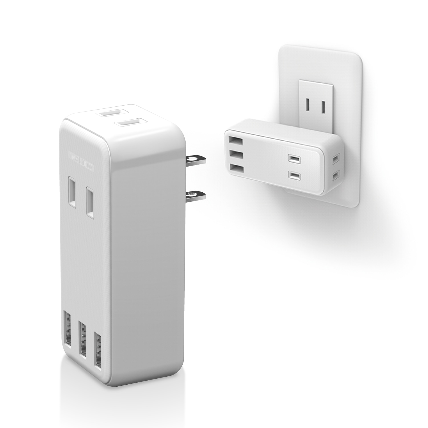 【特価】 USBA3ポート USB充電器 コンセント2個口 ホワイト AC タブレット スマホ 電源タップ
