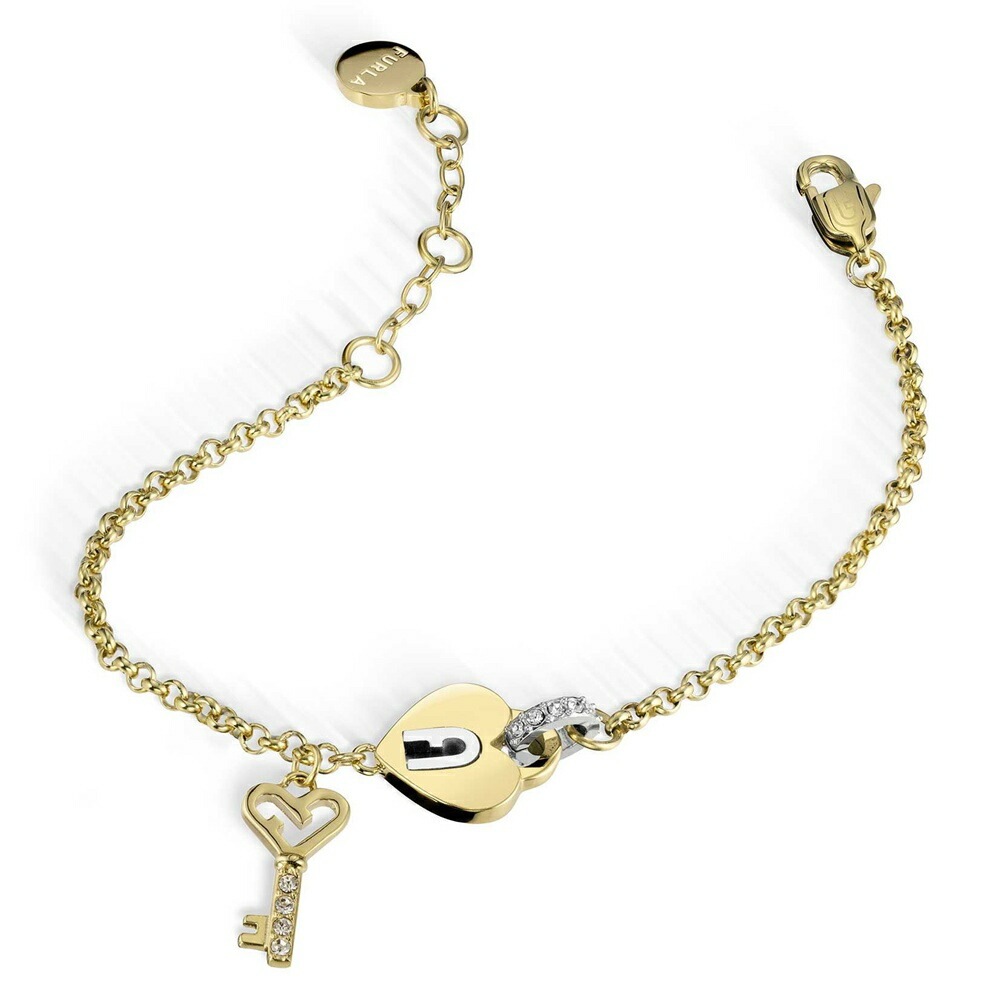 フルラ ブレスレット レディース ファッション ラビングパドロック 鍵 KEY ハート型 南京錠 イエローゴールド ステンレス アクセサリー おしゃれ かわいい 大人 女性 デート パーティ 結婚式
