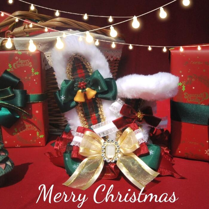 【急速出荷】ロリータ カチューシャ クリスマス ヘアアクセサリー コスプレ ロリータファッション イベント パーティー ヘッドドレス うさみみ うさぎ耳 新年 忘年会 コスチューム キュート かわいい