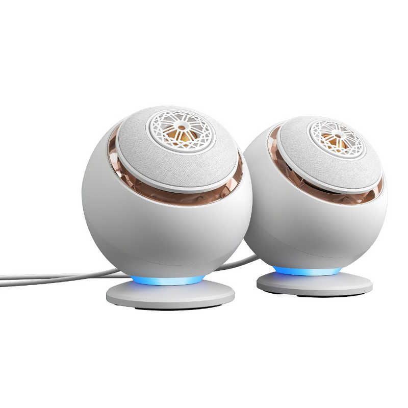 クリエイティブメディア　PCスピーカー USB-C/3.5mm接続 3.5mmポート搭載 Pebble Nova ［USB電源 /2.0ch］ ホワイト　SP-PBLNV-WHA