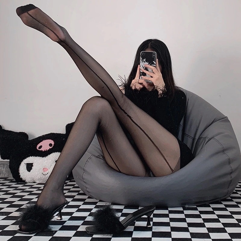 【1つ買うと10つ無料】セクシーなストッキングピュアと角質のレトロ長ブコントラスト黒いストッキング肉垂直ラインパンストストッキング