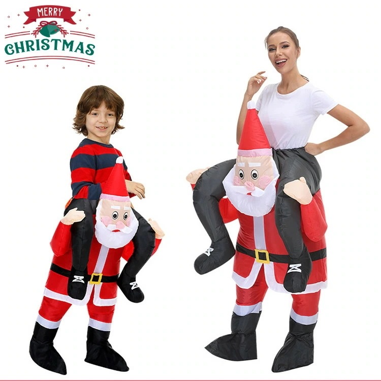 エアコスチューム 大人 子供 サンタクロース エアー式 膨張式 コスプレ かわいい 衣装 パーティー メリークリスマス1