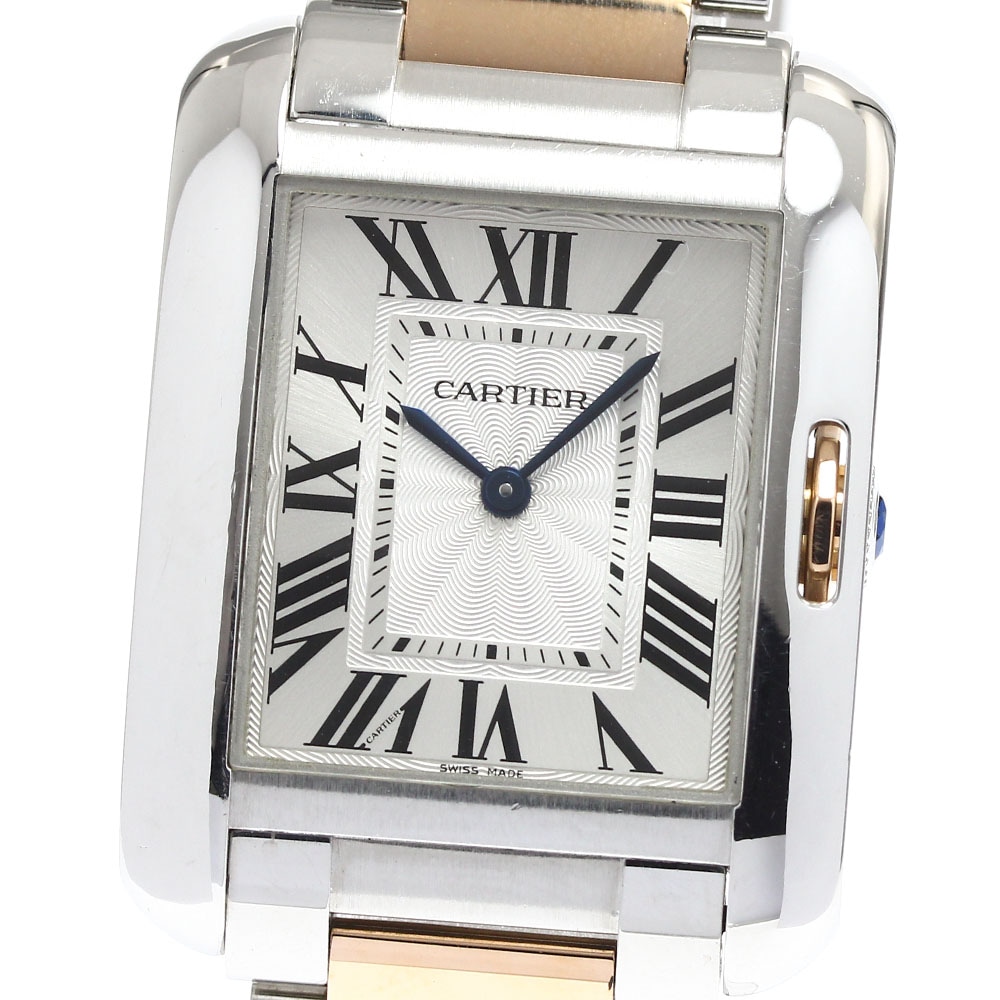 カルティエ CARTIER W5310043 タンクアングレーズMM コンビ クォーツ ボーイズ _808822【中古】