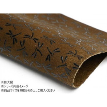切り革 印伝革 トンボ(黒×カーキ) 1枚 Pkawa082-07