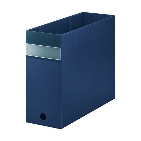 （まとめ）キングジム FAVORITESボックスファイル(透明) A4ヨコ 収納幅100mm ネイビー FV4903Tネイ 1個 (×5セット)