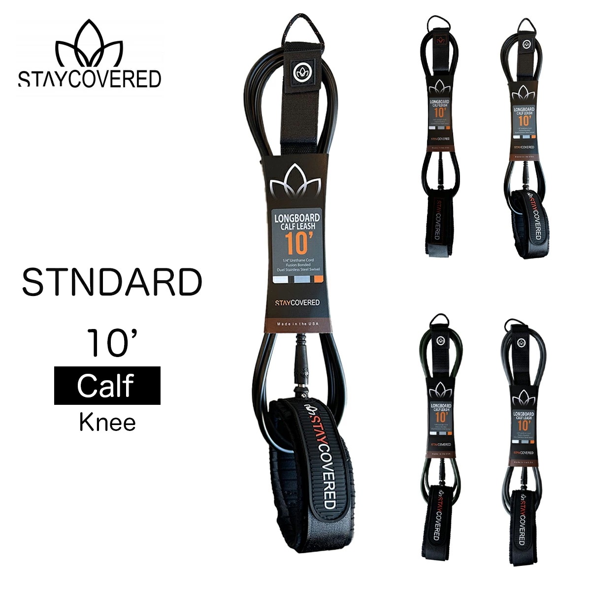 スティカバード サーフボード リーシュコード スタンダードリーシュ 10フィート 7.0ミリ カフ STAY COVERED LEASH STANDARD Calf Knee ふくらはぎ 膝