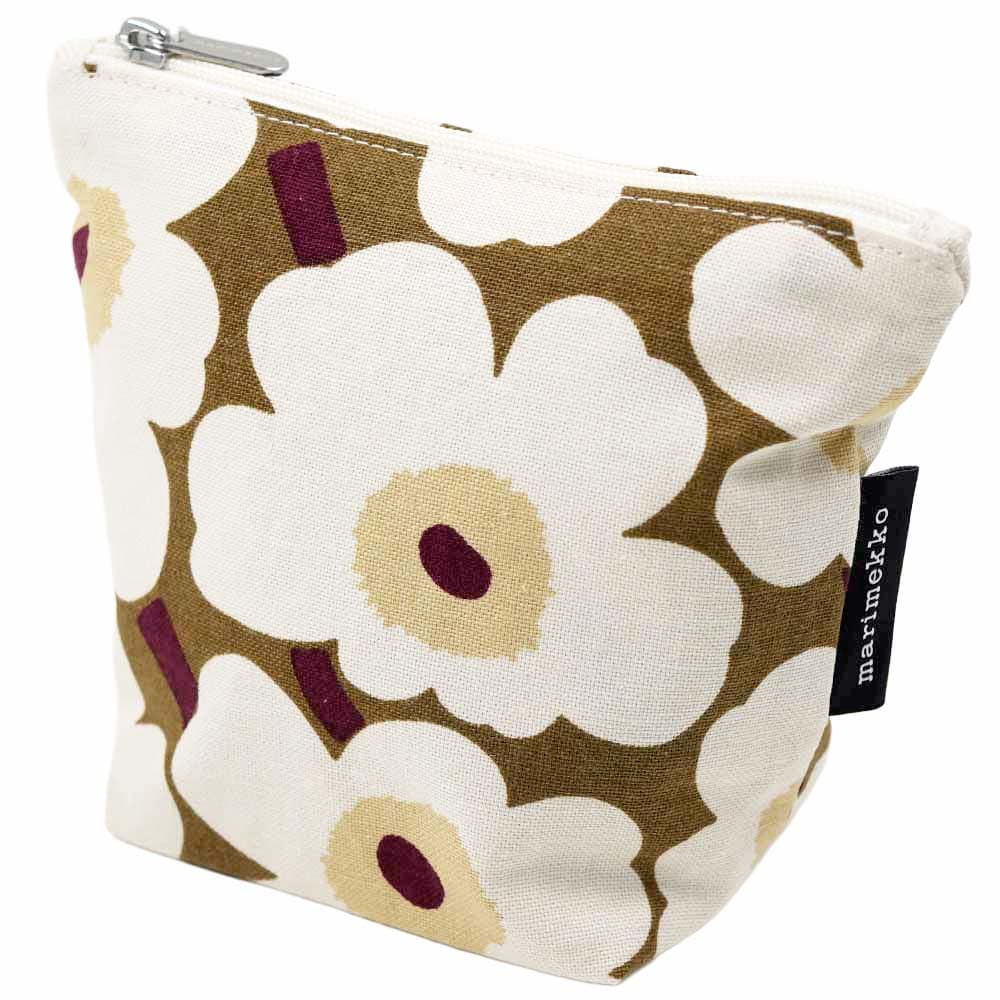マリメッコ 化粧ポーチ 小物入れ ウニッコ柄 コットン 麻 レディース グリーンアンバー×クリーム marimekko MINI UNIKKO KAIT 074668 618 074668-618