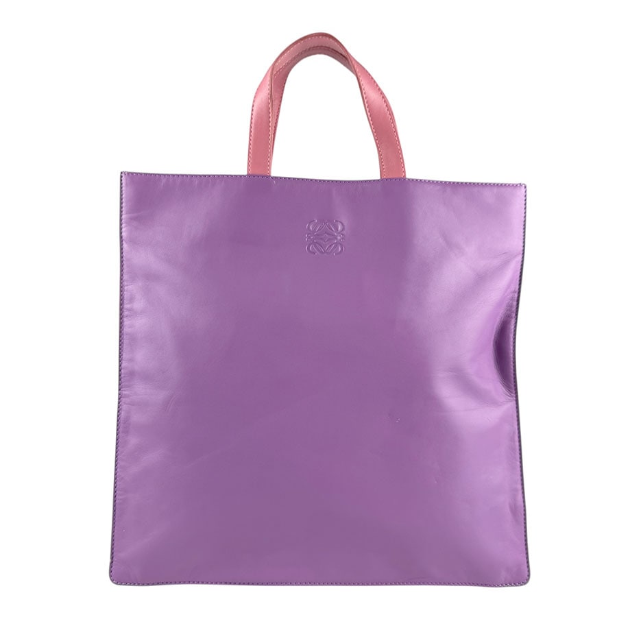 ロエベ LOEWE ハンドバッグ トートバッグ アナグラム レザー パープル/グレージュ/ピンク レディース z5843