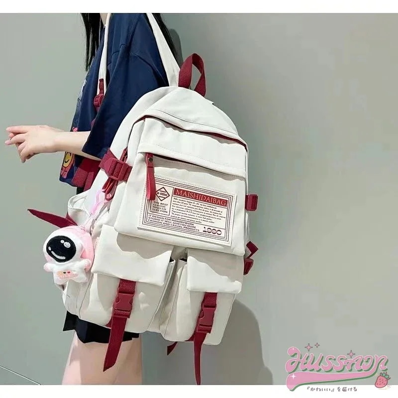 【早得!!特別価格】背負って可愛い リュック 4カラー デザイン バックパック リュック ポケット付き 塾 学生 バッグ