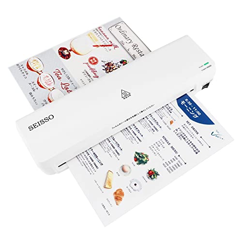 SEISSO ラミネーター A3/A4/A5 75~125μフィルム厚対応 0.6mm厚対応 2~3分高速ウォームアップ 詰まり防止レバー搭載 簡単操作 冷熱両用 気泡なし 波打ち防止 30分連続作業