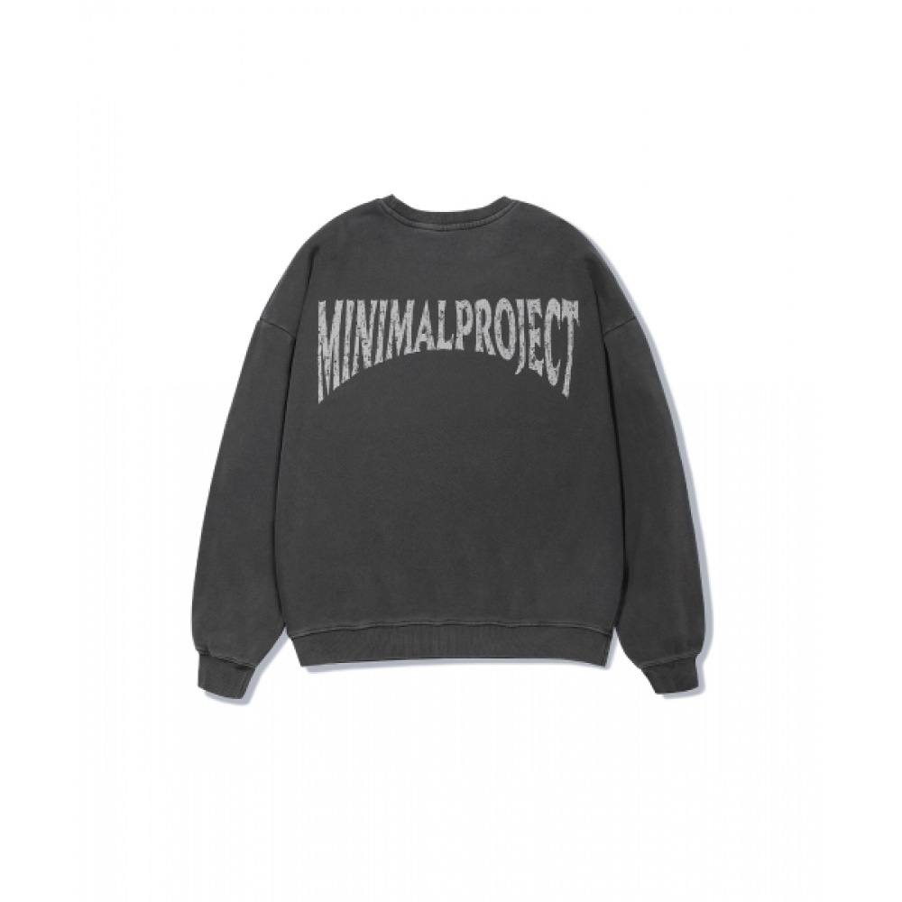 MINIMALPROJECT クラックアーチロゴピグメントスウェットシャツ MMT134 [ダークグレー]