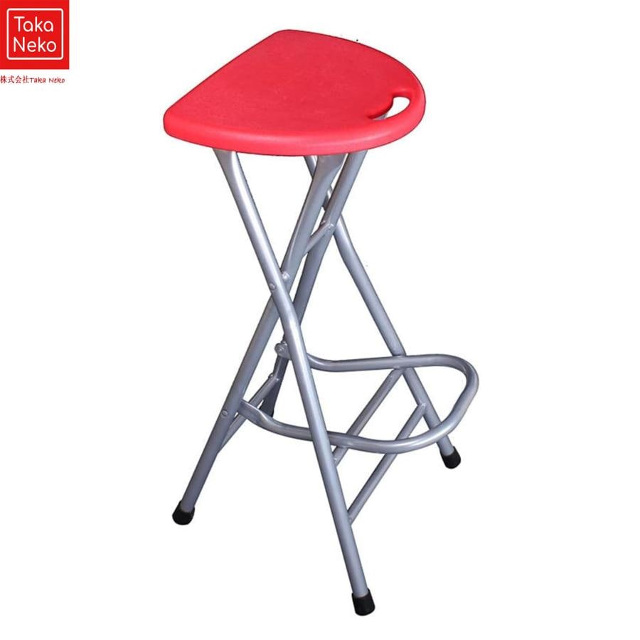 カウンターチェア 折りたたみ ハイチェア バー椅子 高い椅子 ハイチェア 折り畳み スティール ハイスツール 安定 耐久性 フットスツール付き おしゃれ 屋内屋外