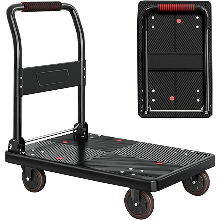 台車 折りたたみ キャリーカート 台車 折りたたみ 軽量 運搬台車 大天板 荷台車 大型 荷物台車 耐荷重 300kg 手押し車 耐摩耗性ミュートラバーホイール コンパク