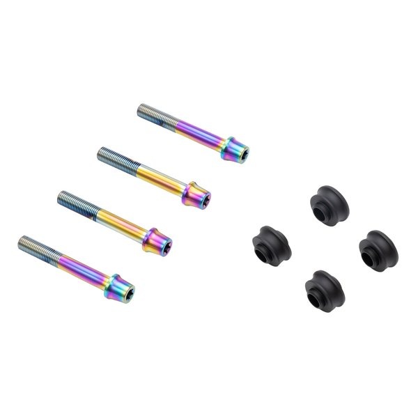 オフセットカラーマウントボルトセット 適合キャリパーA テーパーキャップ チタン色 CBY-01ATT